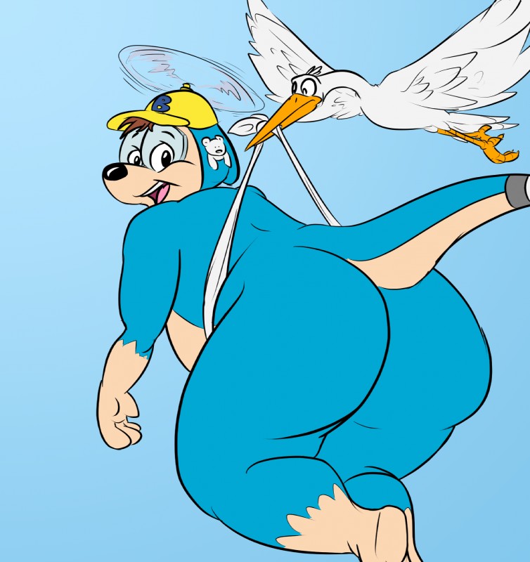 bridgie the heligator and delivery stork (the dreamstone) created by alhedgehog