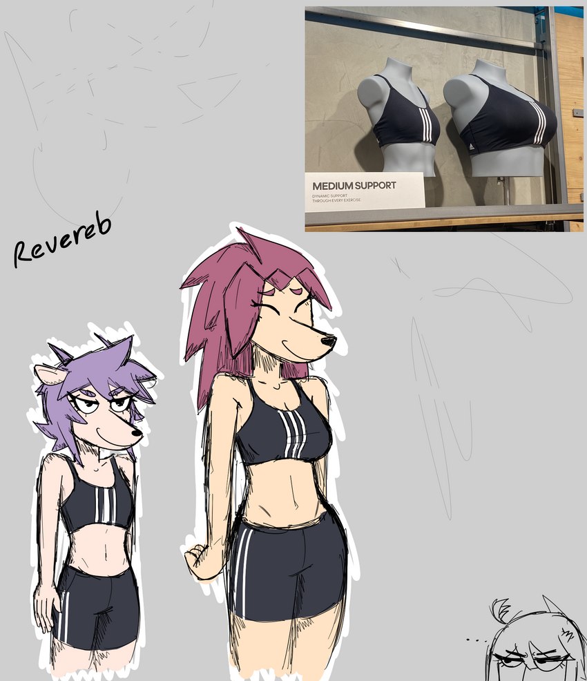 "mina" and roll (sports bra difference meme) created by rsbr