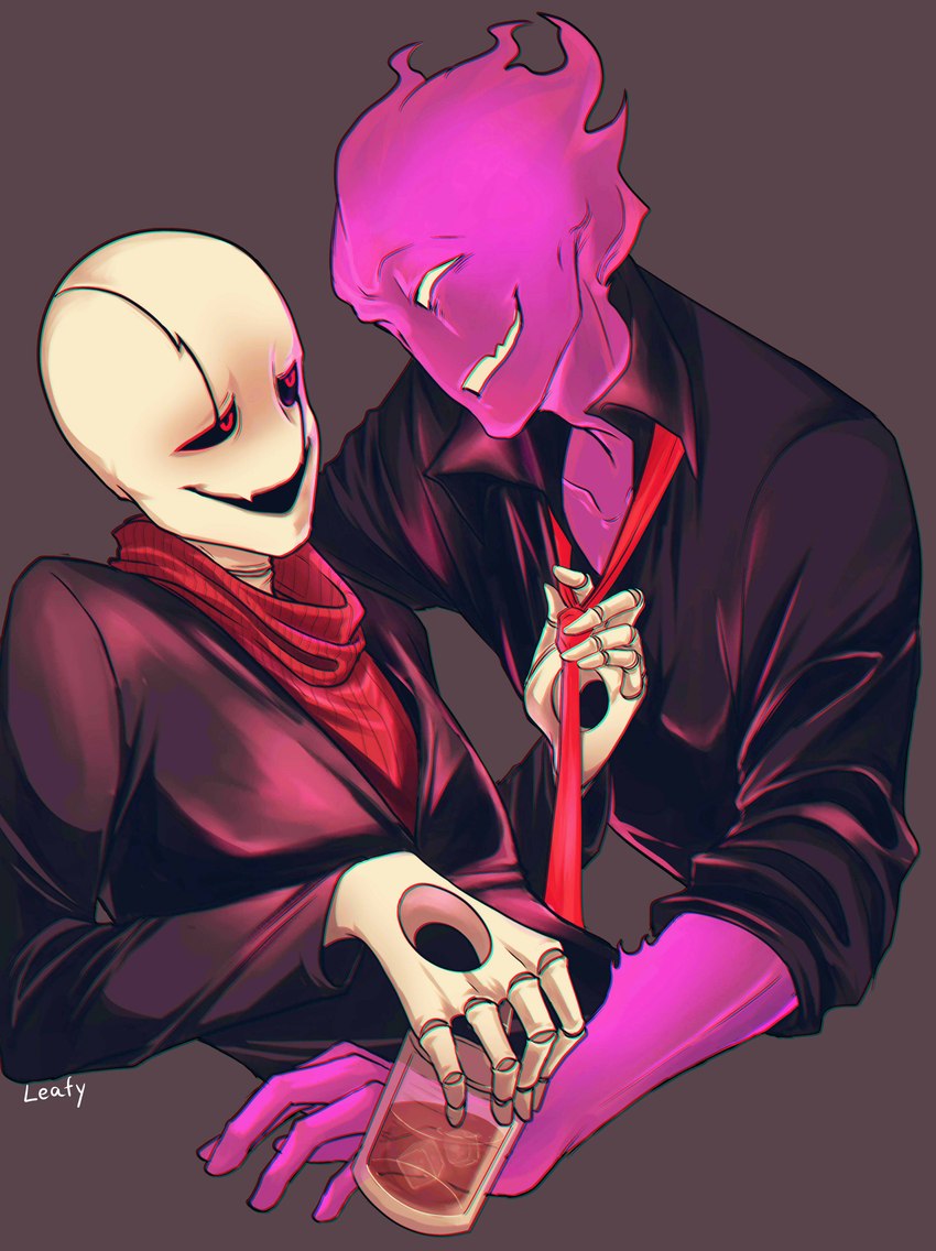 gaster and grillby (undertale (series) and etc) created by leafjuly