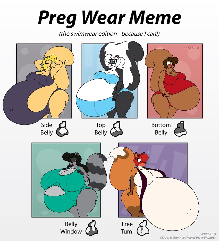 annie, gabriel, goldie, rosalina, and stacy (preg wear meme and etc) created by satsumalord