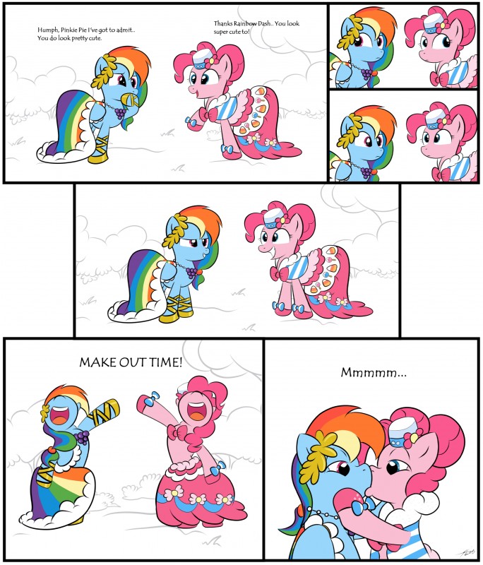 pinkie pie and rainbow dash (friendship is magic and etc) created by grumblepluck