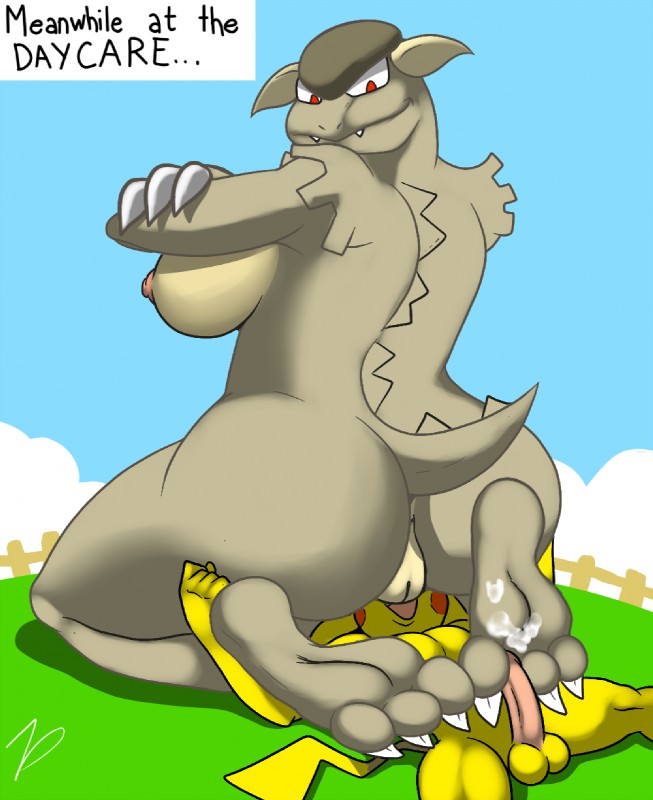 3_toes 5_fingers anthro anthrofied anus barefoot between_toes big_butt big_feet bodily_fluids breasts butt caption caption_box claws cloud crossed_arms cum cum_on_feet daycare duo ellipsis erection facesitting feet female fence fingers fist foot_fetish foot_focus foot_play footjob fur genital_fluids genitals grass happy hindpaw larger_female looking_back looking_down lying male male/female meanwhile nipples nude on_back on_ground on_top open_mouth orgasm outside paws penile penis plant plantigrade pokemorph presenting presenting_hindquarters presenting_pussy pussy red_eyes rosy_cheeks sex shadow sharp_teeth side_boob sitting sitting_on_another size_difference sky smaller_male smile soles spread_legs spreading teeth text text_box toe_claws toes tongue two-footed_footjob wood yellow_body yellow_fur conditional_dnp zp92 nintendo pokemon generation_1_pokemon kangaskhan mammal pikachu pokemon_(species) rodent 2014 digital_media_(artwork) english_text hi_res