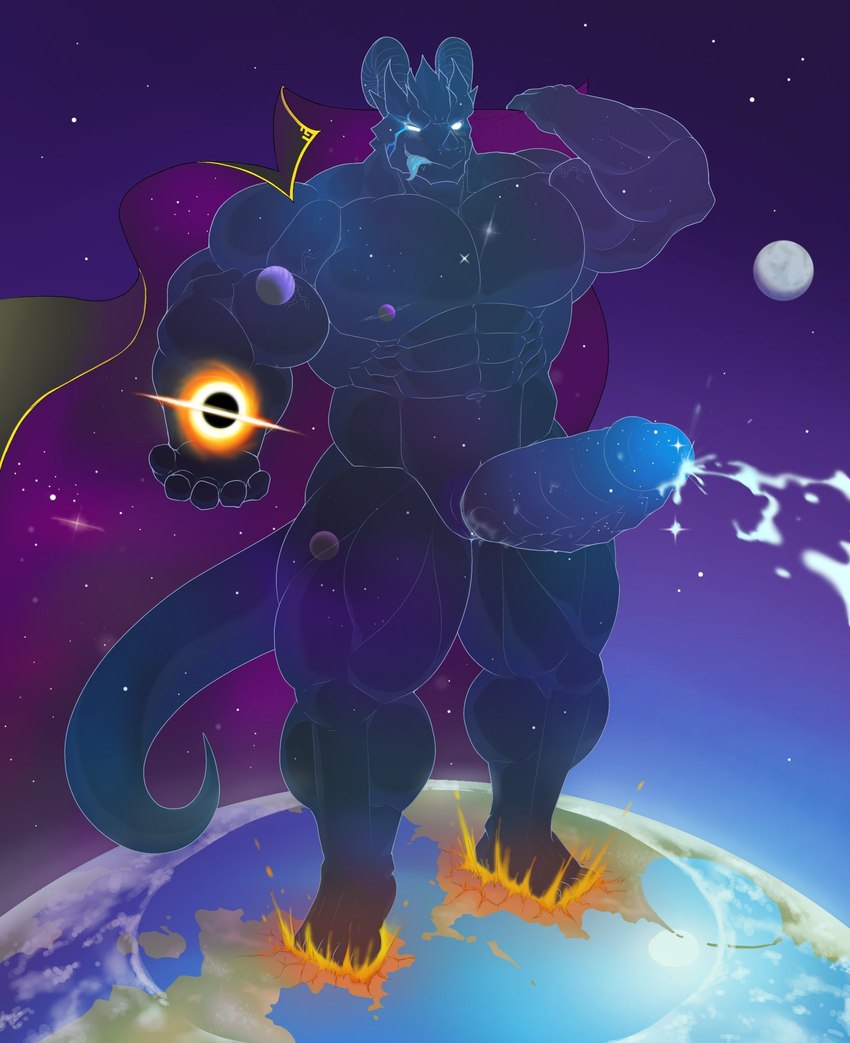 5_toes abs animal_genitalia anthro biceps big_penis black_hole bodily_fluids cape clothing cum destruction erection feet genital_fluids genital_slit genitals glowing glowing_eyes holding_object horn huge_penis humanoid_feet humanoid_genitalia humanoid_penis hybrid_genitalia hybrid_penis hyper hyper_genitalia hyper_penis macro male muscular muscular_anthro muscular_male muscular_thighs orgasm pecs penis planet planet_destruction plantigrade solo standing_on_planet tail terra_macro toes tongue tongue_out translucent translucent_body translucent_penis vein darkai mythology dragon mythological_creature mythological_scalie scalie 2022 hi_res