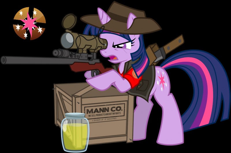 sniper and twilight sparkle (friendship is magic and etc) created by unknown artist