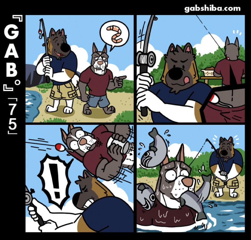 ruff bull and voff akita (gab (comic)) created by gabshiba