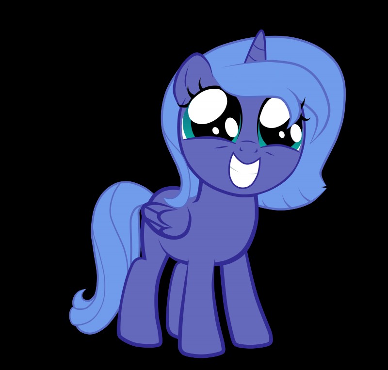 big_eyes blue_body blue_eyes blue_feathers blue_hair feathered_wings feathers female feral hair horn simple_background smile solo standing transparent_background wings young amorecadenza friendship_is_magic hasbro my_little_pony mythology princess_luna_(mlp) equid equine mammal mythological_creature mythological_equine winged_unicorn 2014 absurd_res alpha_channel hi_res