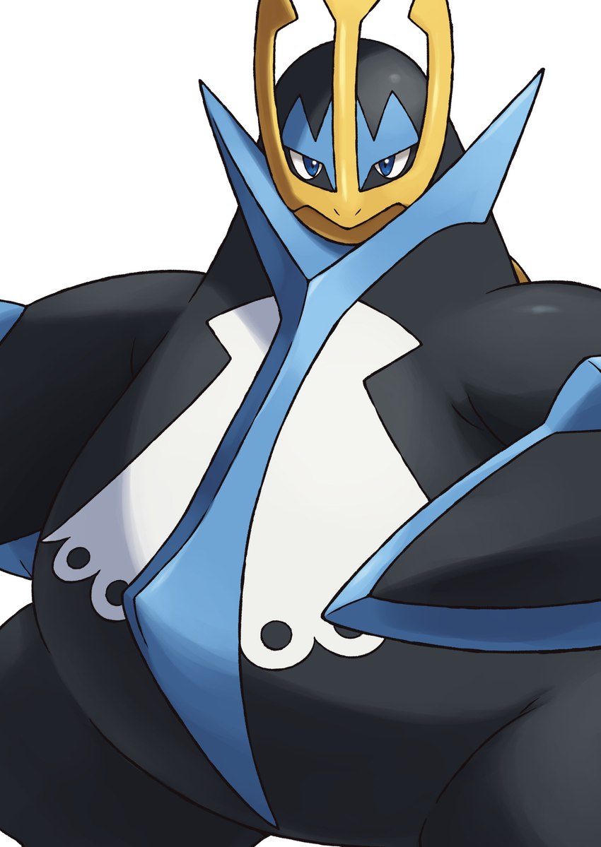 ambiguous_gender beak belly biped black_body blue_eyes flippers front_view looking_at_viewer multicolored_body semi-anthro simple_background solo standing white_background white_body yellow_beak on_ice_(artist) nintendo pokemon avian empoleon generation_4_pokemon pokemon_(species) absurd_res hi_res translated_description