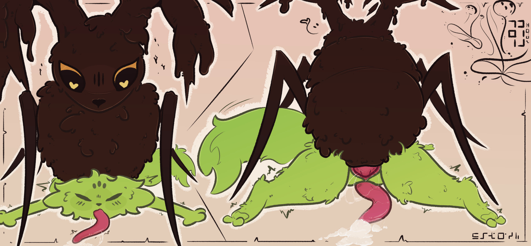 anal anal_penetration animal_genitalia animal_penis antlers blush blush_lines bodily_fluids brown_body brown_fur cheek_tuft cum cum_on_ground cum_while_penetrated duo ejaculation erection eyes_closed facial_tuft feral feral_on_bottom feral_on_feral feral_on_top feral_penetrated feral_penetrating feral_penetrating_feral fluffy fluffy_feet fluffy_tail fluffy_thighs fur genital_fluids genitals green_body green_fur heart_eyes heart_symbol horn interspecies long_tail long_tongue looking_pleasured male male/male nude pawpads penetration penile penile_penetration penis penis_in_ass questionable_consent saliva saliva_on_tongue saliva_string sex shaking simple_background spread_arms spread_legs spreading tail tapering_penis thick_tail thick_tongue tongue tongue_out tremble_spikes trembling tuft namaport rain_world videocult saint_(rain_world) rain_deer_(rain_world) slugcat hi_res