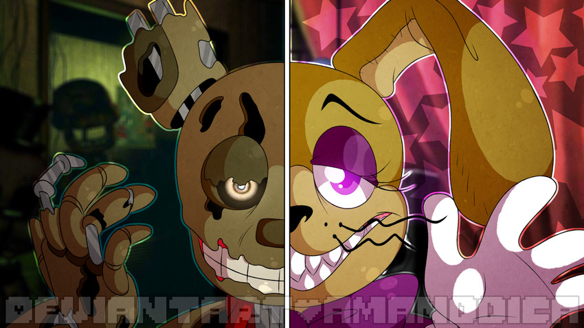 glitchtrap and springtrap (five nights at freddy's 3 and etc) created by amanddica