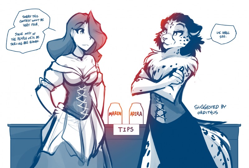 adira riftwall and maren taverndatter (twokinds) created by tom fischbach