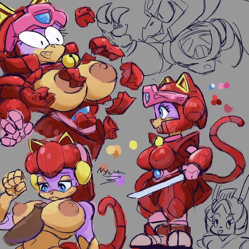 anthro breast_play breasts clothing duo female machine male nipples sex titfuck torn_clothing tagxo_(artist) samurai_pizza_cats bad_bird polly_esther avian bird domestic_cat felid feline felis mammal robot 1:1 hi_res