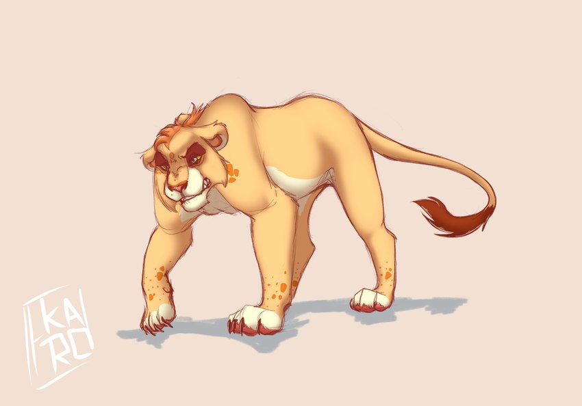 ambiguous_gender claws crossgender female growling mtf_crossgender neck_tuft prowling solo tail tuft karoe disney the_lion_king fan_character felid lion mammal pantherine hi_res trans_(lore)