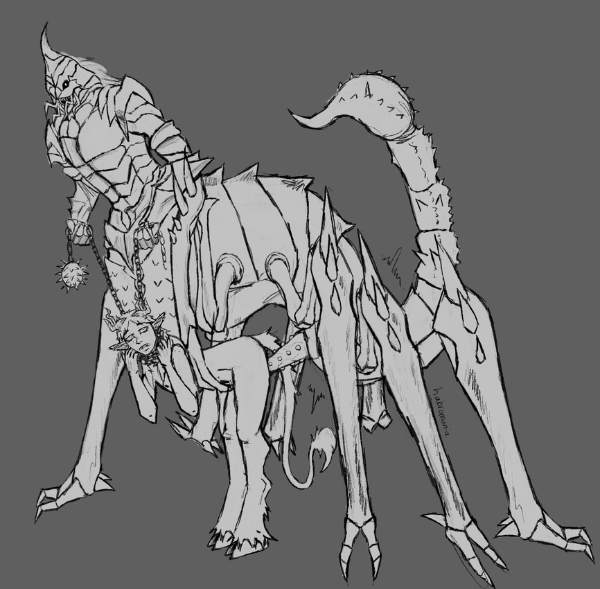 asphyxiation chain choking duo female female_penetrated from_behind_position genitals hooves male male/female male_penetrating male_penetrating_female penetration penis sex stinger teratophilia tlincalli unusual_anatomy unusual_genitalia unusual_penis habromania dungeons_and_dragons hasbro wizards_of_the_coast arthropod humanoid monster taur tiefling hi_res unfinished