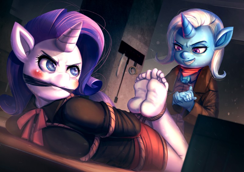 rarity and trixie (friendship is magic and etc) created by bakki