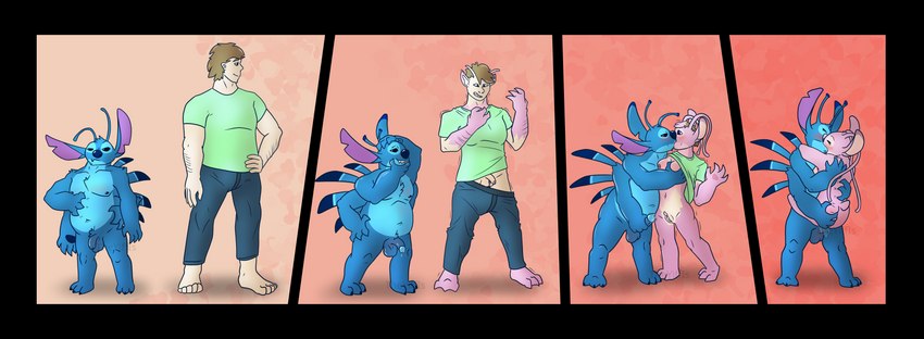 3_toes 4_arms 4_fingers 5_fingers 5_toes antennae_(anatomy) antennae_growth anthro anthrofied back_spines balls barefoot base_one_layout basic_sequence biped bite biting_lip biting_own_lip black_border black_eyes blue_balls blue_body blue_bottomwear blue_clothing blue_fur blue_nipples blue_pants blue_penis blush bodily_fluids border bottomwear breast_growth breast_markings breasts butt butt_grab canon_couple chest_markings chest_tuft clothed clothed_to_nude clothing clothing_loss dipstick_antennae duo ear_expansion erection expansion eye_contact eyes_closed feet female female_penetrated fingers flaccid foreskin four_frame_image four_frame_sequence fully_clothed fully_clothed_to_nude fur gender_transformation genital_fluids genitals green_clothing green_shirt green_topwear growth hair half-closed_eyes hand_on_butt hand_on_head hand_on_hip head_tuft holding_penis human_on_anthro human_to_anthro humanoid_genitalia humanoid_penis interspecies kissing linear_sequence long_antennae looking_at_another male male/female male_penetrating male_penetrating_female markings mtf_transformation multi_arm multi_limb multicolored_antennae narrowed_eyes navel nipples nude one_row_layout pants pawpads penetration penile penile_penetration penis penis_in_pussy pink_body pink_fur precum purple_pawpads pussy scratching self_bite sex shirt short_hair short_stack short_stackification shrinking simple_background size_transformation slightly_chubby small_tail species_transformation stand_and_carry_position standing standing_sex t-shirt tail tf_into_fictional_character toes topwear transformation transformation_sequence tuft undressing vaginal vaginal_penetration white_markings theyiffis disney lilo_and_stitch angel_(lilo_and_stitch) stitch_(lilo_and_stitch) alien experiment_(lilo_and_stitch) human mammal 2021 absurd_res alpha_channel comic digital_media_(artwork) hi_res sequence watermark