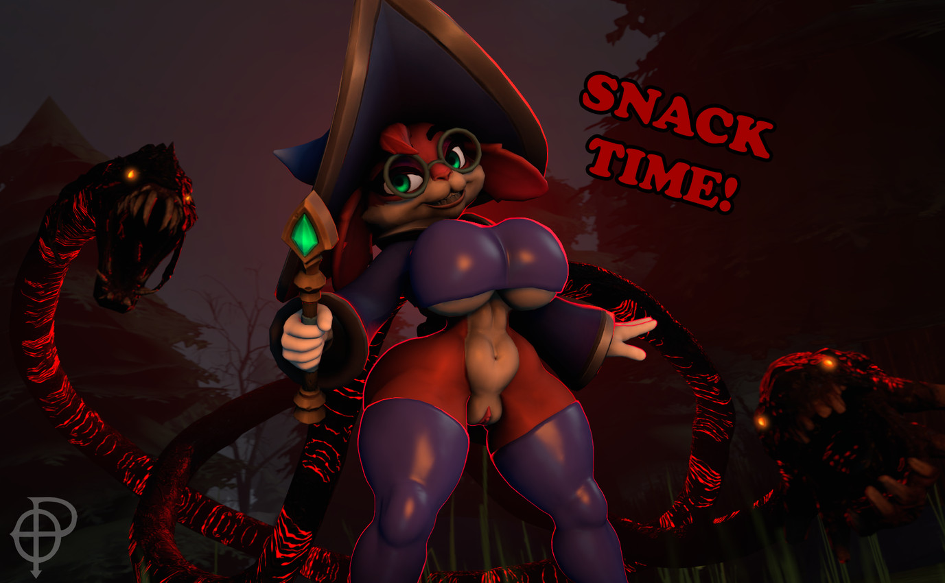 5_fingers abs abstract_background anthro big_breasts bottomless bottomless_anthro bottomless_female breasts clothed clothing dialogue eyewear female fingers floppy_ears fur genitals glasses green_eyes hair hat headgear headwear huge_breasts legwear looking_at_viewer magic_user multicolored_body multicolored_fur night outside plump_labia red_body red_fur red_hair round_glasses short_stack smile solo staff tan_body tan_fur teeth tentacles text thigh_highs two_tone_body two_tone_fur under_boob vulva ordinary_pictures kabalmystic_(modeler) hi-rez_studios paladins_(game) the_darkness moji_(paladins) lagomorph leipori leporid mammal rabbit 2025 3d_(artwork) digital_media_(artwork) english_text hi_res source_filmmaker_(artwork) watermark