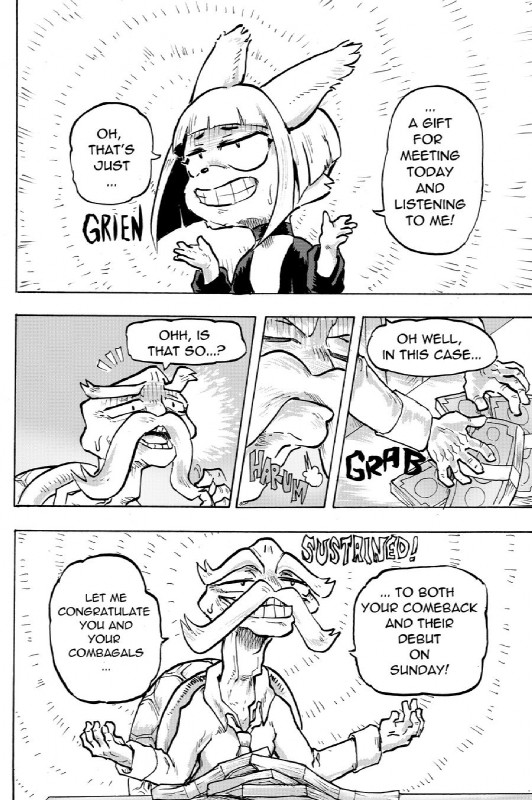 dialogue money smile text daigaijin furryfight_chronicles cookie_(furryfight_chronicles) dinedon mammal reptile rodent scalie sciurid turtle comic english_text hi_res monochrome