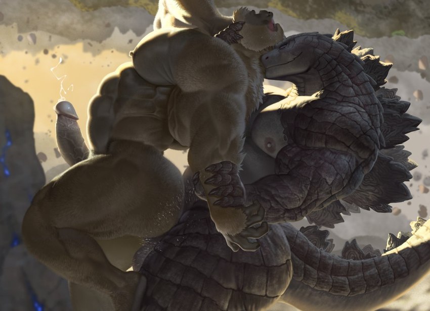 godzilla and king kong (godzilla (series) and etc) created by raccoon21