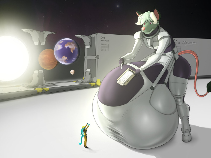 anthro balls big_balls big_penis bulge duo genitals huge_balls huge_penis hyper hyper_balls hyper_genitalia hyper_penis macro male male/male micro penis space spacecraft spacescape spacesuit vehicle tankh mammal mouse murid murine rodent 4:3 hi_res