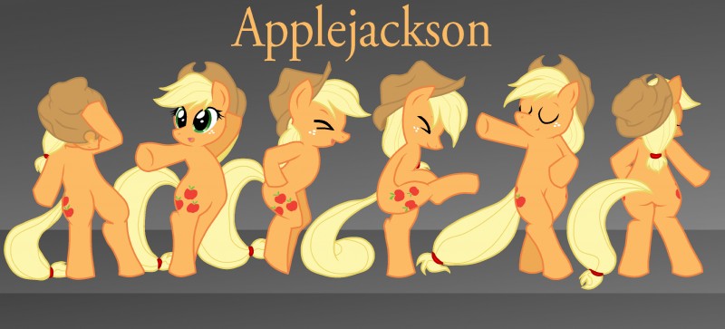 clothing dancing female feral hat headgear headwear nude solo tail pyruvate friendship_is_magic hasbro michael_jackson my_little_pony applejack_(mlp) earth_pony equid equine horse mammal pony absurd_res crossover hi_res