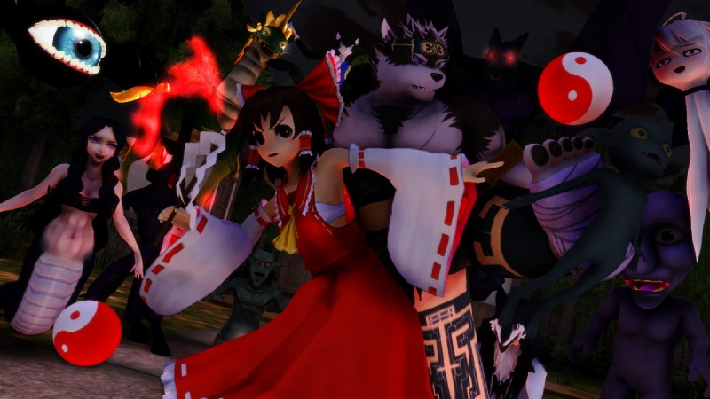 horkeu kamui and reimu hakurei (tokyo afterschool summoners and etc) created by malicekira