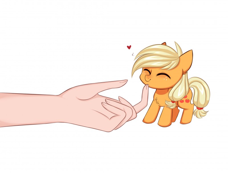 5_fingers disembodied_hand duo female feral fingers heart_symbol simple_background white_background pesty_skillengton friendship_is_magic hasbro my_little_pony applejack_(mlp) earth_pony equid equine horse mammal pony 2019 absurd_res hi_res