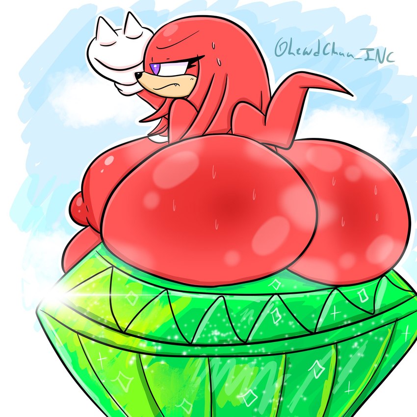 knuckles the echidna (sonic the hedgehog (series) and etc) created by lewdchuu (artist)