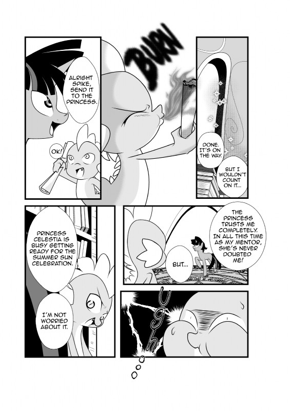 book burn crossgender dialogue fire fur hair horn male multicolored_hair open_mouth paper scroll smile text xxangeluciferxx friendship_is_magic hasbro my_little_pony mythology spike_(mlp) twilight_sparkle_(mlp) dragon equid equine mammal mythological_creature mythological_equine mythological_scalie scalie unicorn absurd_res comic english_text hi_res monochrome