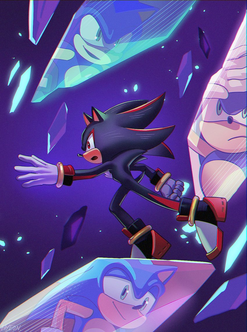 shadow the hedgehog and sonic the hedgehog (sonic the hedgehog (series) and etc) created by hyeon sonic