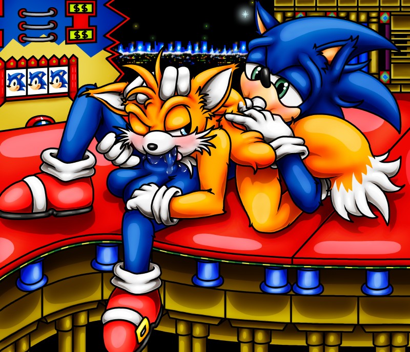 69_position anal anal_fingering anthro balls duo erection fellatio fingering genitals male male/male oral penile penis sex young happyanthro sega sonic_the_hedgehog_(series) miles_prower sonic_the_hedgehog canid canine eulipotyphlan fox hedgehog mammal 2017 absurd_res hi_res