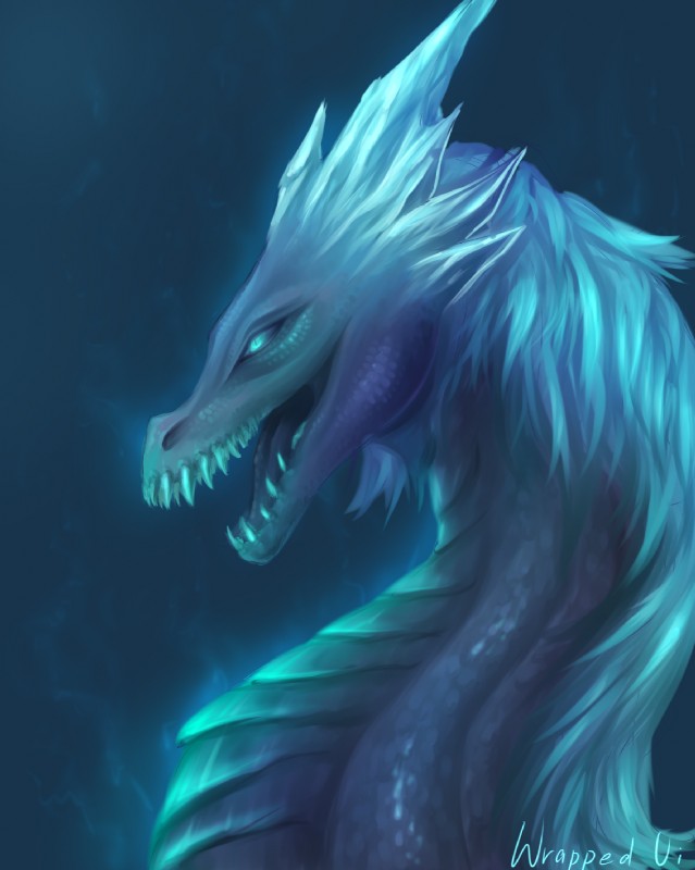 auroth the winter wyvern (mythology and etc) created by wrappedvi