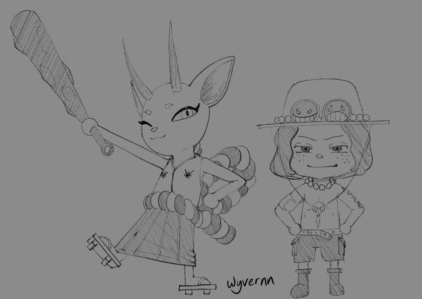 portgas d. ace, shino, villager, and yamato (animal crossing and etc) created by wyvernn