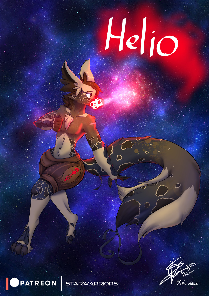 anthro arm_markings big_ears big_tail black_body black_claws black_fur black_markings black_scales bottomwear brown_body brown_bottomwear brown_clothing brown_fingers brown_fur brown_inner_ear_fluff brown_markings brown_pants brown_toes chest_tuft claws clothed clothing detailed_background eyebrows facial_markings feet fingerless_(marking) fingerless_gloves_(marking) forearms fur gloves_(marking) glowing glowing_markings head_markings huge_tail inner_ear_fluff leg_markings male male_anthro markings mottled mottled_body mottled_fur muzzle_(marking) neck_tuft pants patreon_logo patreon_username pointy_ears prick_ears red_markings scaled_forearms scales socks_(marking) solo space star tail tail_markings tan_body tan_fur tan_markings text toe_claws toeless_(marking) toeless_socks_(marking) topless topless_anthro topless_male tuft unusual_anatomy unusual_tail year scottderg patreon canid canine fox mammal 2020 absurd_res artist_name character_name dated digital_media_(artwork) hi_res signature