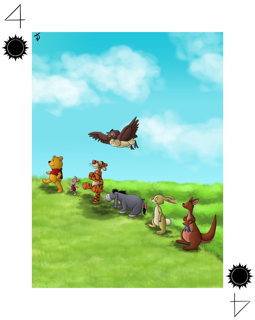 anthro bouncing card card_template custom_cards female flying group male marching playing_card playing_card_template shiromon999 disney winnie_the_pooh_(franchise) kanga piglet pooh_bear tigger avian bear bird domestic_pig felid kangaroo lagomorph leporid macropod mammal marsupial owl pantherine rabbit suid suina sus_(pig) tiger 4:5 absurd_res hi_res