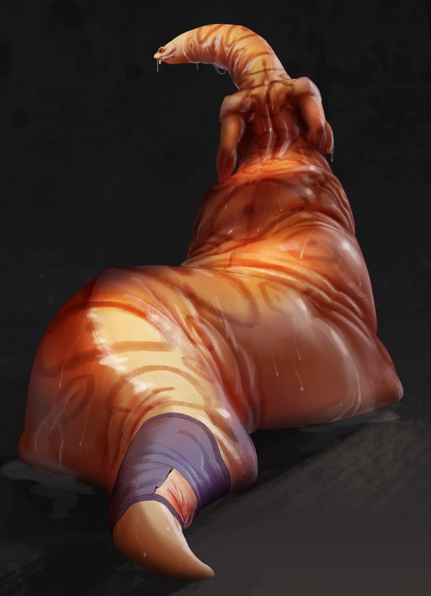 anthro celine_(fireclown) cellulite female mature_female overweight slightly_chubby solo teratophilia wet fireclown gastropod mollusk monster slug absurd_res digital_media_(artwork) hi_res