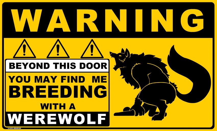 against_surface ambiguous_gender ambiguous_penetration anthro anthro_penetrating anthro_penetrating_human big_hands big_tail breeding_slave butt digitigrade dominant duo fluffy fluffy_chest from_behind_position fur growling hazard_pictogram holding_down huge_thighs human_on_anthro human_penetrated humor interspecies long_tail looking_pleasured male male/ambiguous male_penetrating mounting muscular muscular_anthro muscular_male neck_tuft nude on_ground open_mouth penetration penile penile_penetration pictogram poster_design sex sharp_teeth simple_background size_difference tail teeth text thick_tail thick_thighs tuft warning warning_message warning_sign warning_symbol lluisabadias monster_fucker_sign mythology canid canine canis human mammal mythological_canine mythological_creature werecanid werecanine werecreature werewolf wolf 2023 absurd_res artist_name digital_drawing_(artwork) digital_media_(artwork) english_text full-length_portrait hi_res portrait reaction_image url widescreen