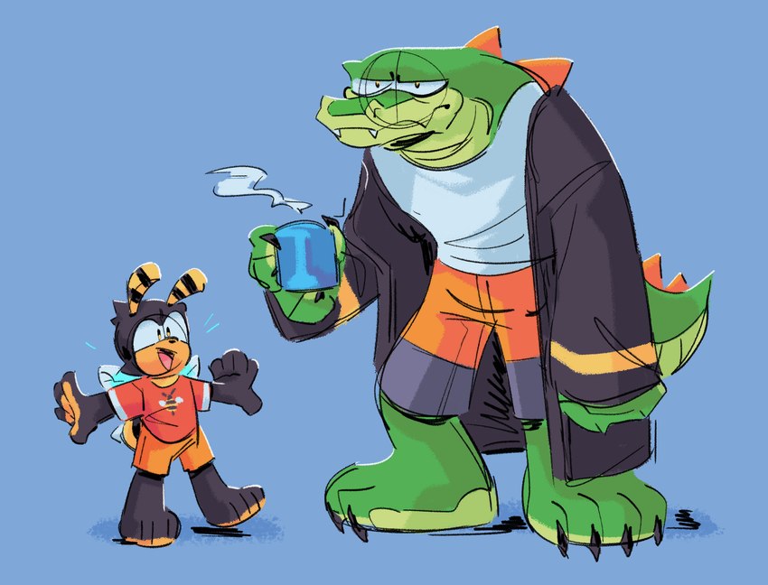 charmy bee and vector the crocodile (sonic the hedgehog (series) and etc) created by verocitea