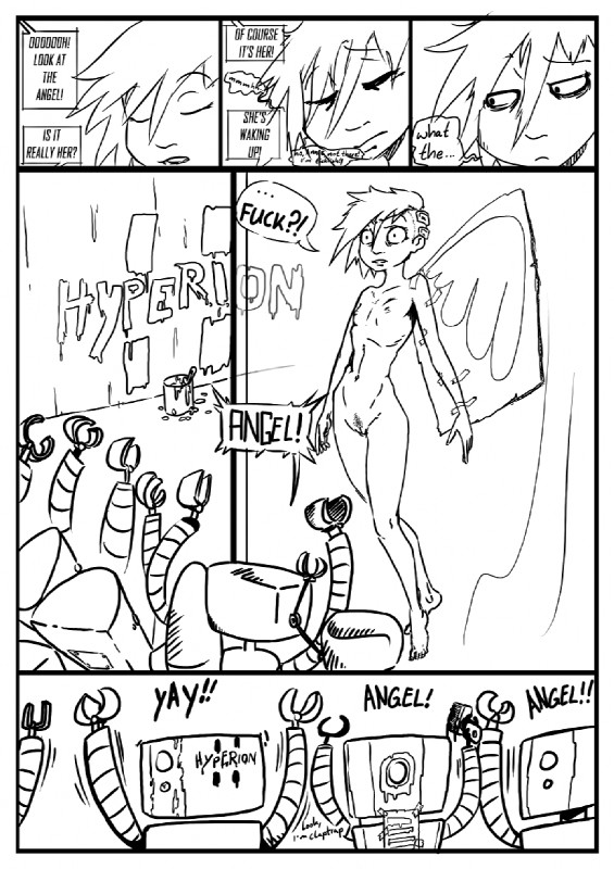 female genitals group machine not_furry parody pussy text imaajfpstnfo 2k_games borderlands gunnerkrigg_court katerina_donlan human mammal robot comic english_text hi_res monochrome