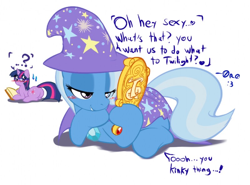 trixie and twilight sparkle (friendship is magic and etc) created by 0r0ch1