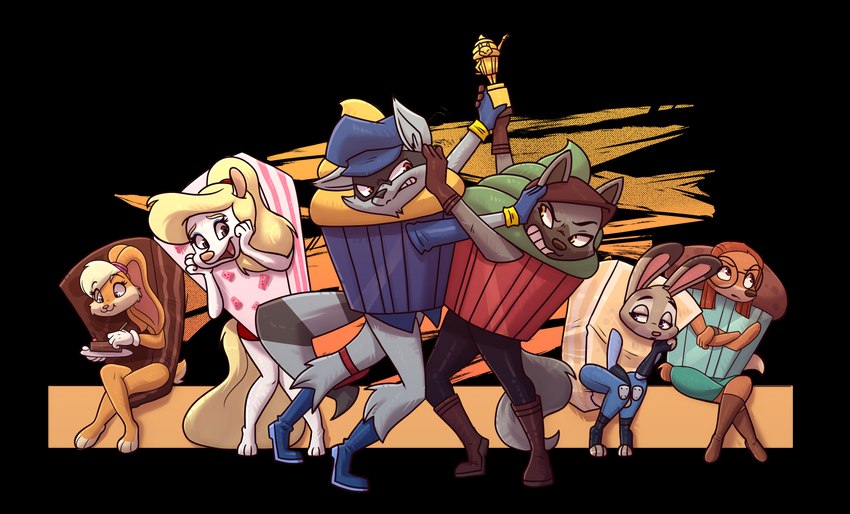 envie fernandez, minerva mink, judy hopps, lola bunny, sly cooper, and etc (sony interactive entertainment and etc) created by deadyoung7