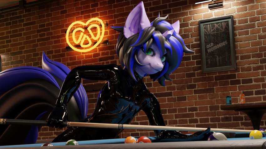 anthro ball billiard_ball billiard_table billiards clothing furniture latex latex_clothing latex_skinsuit looking_at_viewer male rubber_clothing skinsuit solo table tail tight_clothing kurolatex mythology bat dragon equid equine horse mammal mythological_creature mythological_scalie pony scalie 16:9 3d_(artwork) digital_media_(artwork) hi_res widescreen