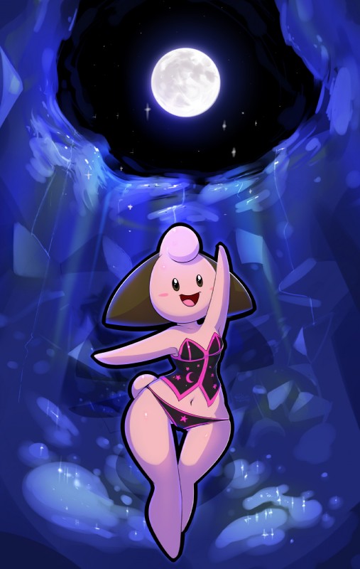 anthro blush breasts clothed clothing female light midriff moon moonlight navel night open_mouth pokemorph sky small_breasts smile solo star tongue underwear wide_hips elpatrixf nintendo pokemon cleffa generation_2_pokemon pokemon_(species) 2015 hi_res