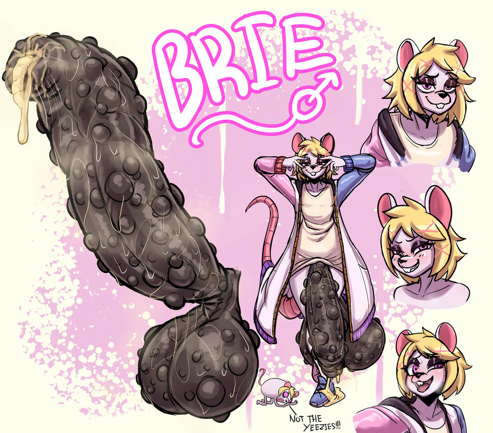 balls big_balls big_penis black_penis blonde_hair bodily_fluids buckteeth clothing cum femboy genital_fluids genitals hair huge_penis hyper hyper_genitalia hyper_penis jacket male nubbed_penis penis smegma smelly smug solid_cum solo sweat tail teeth text topwear unusual_anatomy unusual_bodily_fluids unusual_cum unusual_genital_fluids unusual_genitalia oysman brie_(cliodynamicscat) mammal mouse murid murine rat rodent absurd_res character_name digital_drawing_(artwork) digital_media_(artwork) english_text hi_res model_sheet shaded simple_shading