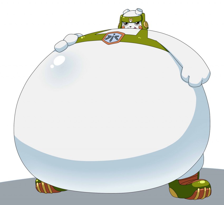 anthro armor belly big_belly boots clothing footwear headgear helmet morbidly_obese obese overweight shoes snowman solo white_body dlrowdog bandai_namco digimon digimon_frontier bear digimon_(species) kumamon mammal