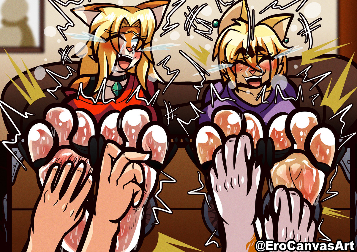 3_toes 5_fingers anthro barefoot bdsm blonde_hair blush bodily_fluids bondage bound brown_sofa clothing collar crying_laughing feet feet_tied female fingers foot_fetish foot_focus fur furniture green_eyes group hair humanoid_hands husband_and_wife jewelry laugh male male/female married_couple mature_anthro mature_female multicolored_body multicolored_fur oily oily_feet one_eye_closed orange_body orange_fur plantigrade purple_clothing purple_shirt purple_topwear red_clothing red_shirt red_topwear restraints shirt sofa soles squirming stocks sweat sweaty_face sweaty_feet tan_body tan_fur tears tickle_fetish tickle_torture tickling tickling_feet toe_restraints toes toes_tied topwear yellow_body yellow_fur cabimangaka erocanvasart kazuya_(cyborg-steve) lana_(cyborg_steve) nana_(cyborg-steve) steve_(cyborg-steve) canid canine canis fox human mammal vulpin absurd_res hi_res shaded signature daughter_(lore) father_(lore) father_and_child_(lore) father_and_daughter_(lore) half_brother_(lore) half_sister_(lore) mother_(lore) mother_and_child_(lore) mother_and_daughter_(lore) parent_(lore) parent_and_child_(lore) parent_and_daughter_(lore)