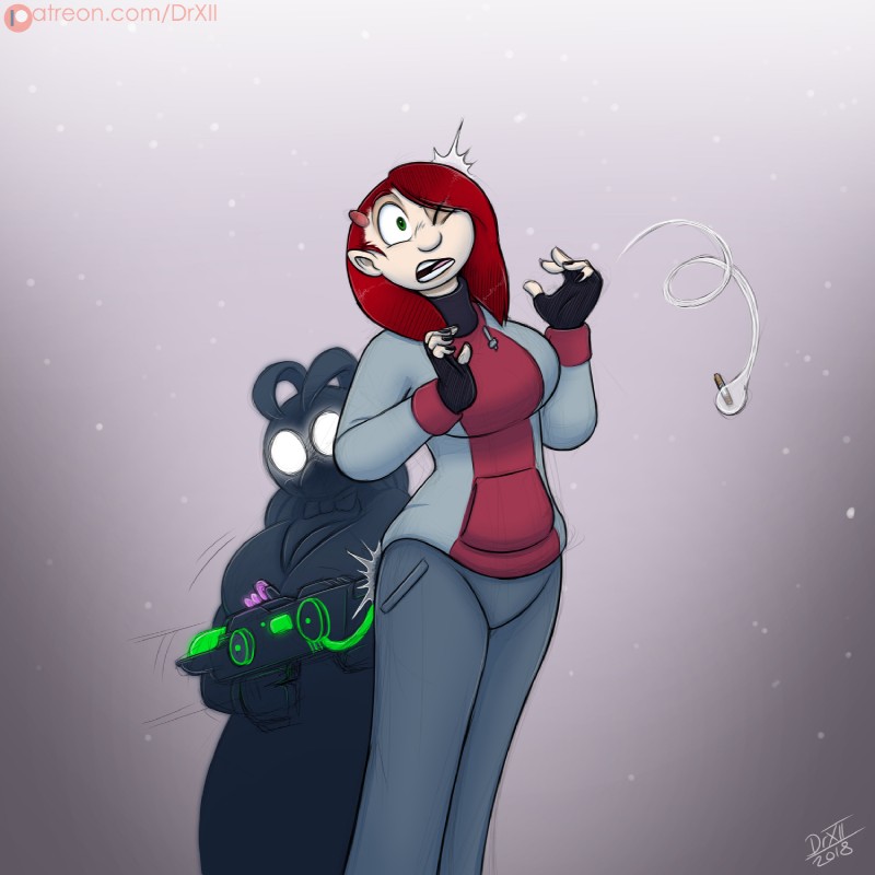 anthro beak big_breasts breasts cigarette clothed clothing corruption duo female green_eyes hair mutagen mutation red_hair simple_background smoking snow transformation drxii frosti_loxxxe katherine_(drxii) avian bird human mammal penguin 1:1 2018 digital_media_(artwork) hi_res