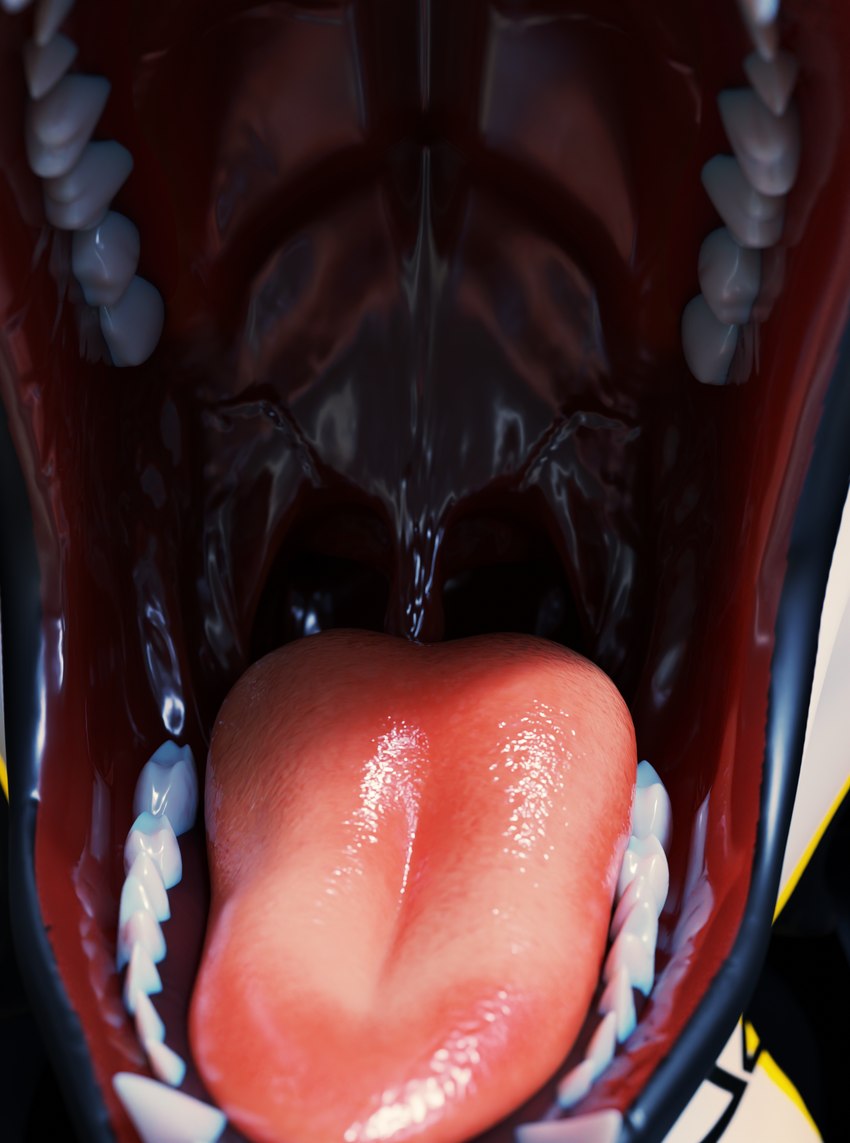 anthro black_body black_fur eyes_closed fur lips male mouth_shot open_mouth solo teeth tongue uvula wet white_body white_fur azerta56 blender_cycles amexor_(azerta56) rexouium 2024 3d_(artwork) absurd_res alternate_version_at_source digital_media_(artwork) hi_res