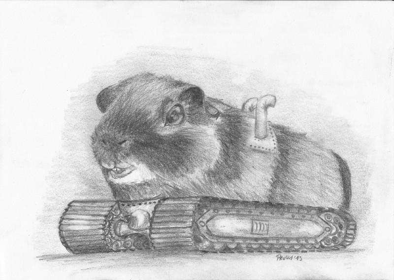 ambiguous_gender cybernetics feral machine solo what foxia caviid cyborg guinea_pig living_machine mammal rodent graphite_(artwork) greyscale monochrome traditional_media_(artwork)