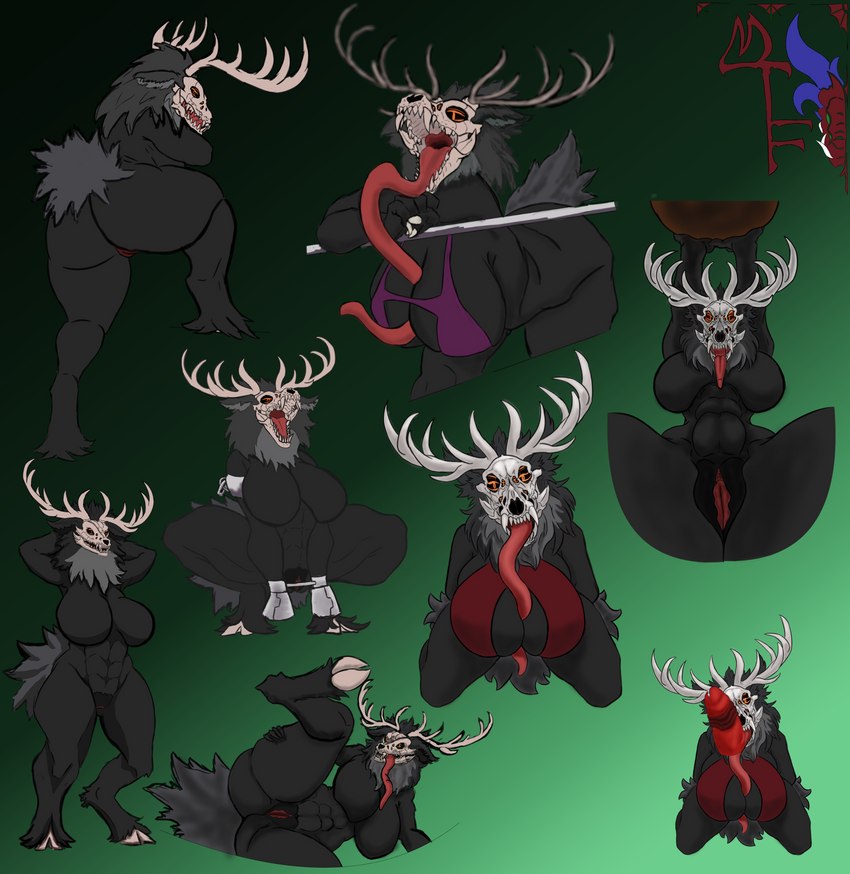 anthro female long_tongue multiple_poses pose solo tongue maliborg american_mythology indigenous_north_american_mythology mythology north_american_mythology hissukka wendigo absurd_res hi_res