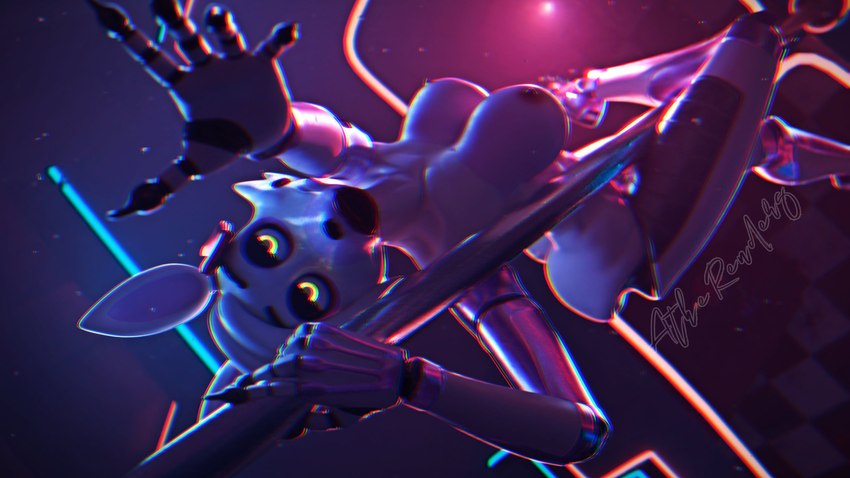 anthro big_breasts breasts chromatic_aberration claws dancing female glowing glowing_eyes looking_at_viewer machine nude nude_anthro nude_female pole pole_dancing solo yellow_eyes atherenders five_nights_at_freddy's five_nights_at_freddy's_2 scottgames mangle_(fnaf) mangle_(psychojohn2) animatronic canid canine fox mammal robot robot_anthro 16:9 3d_(artwork) blender_(artwork) digital_media_(artwork) hi_res watermark widescreen